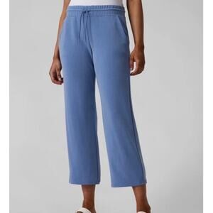 NWT Athleta Seasoft Straight Pants Blue Large Women's Athleisure Stretch Comfy